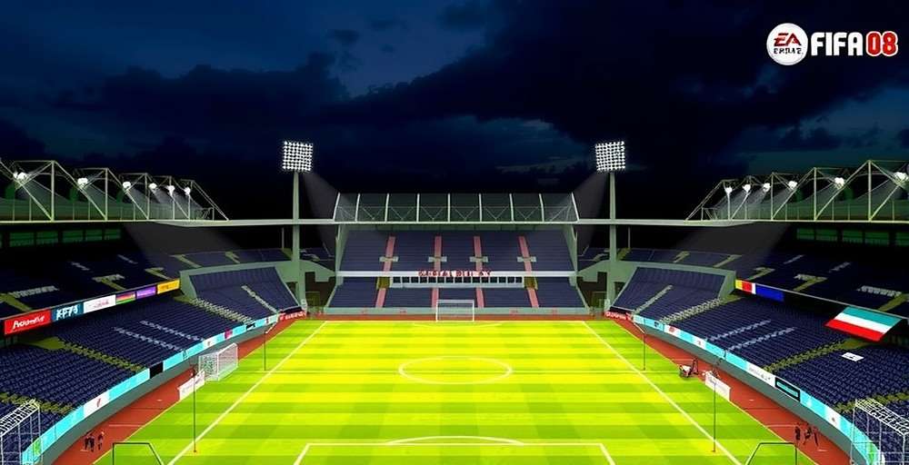 Kochi Stadium in Game Jawaharlal Nehru Stadium in Kochi as featured in FIFA 08: Gokulam Kerala Career